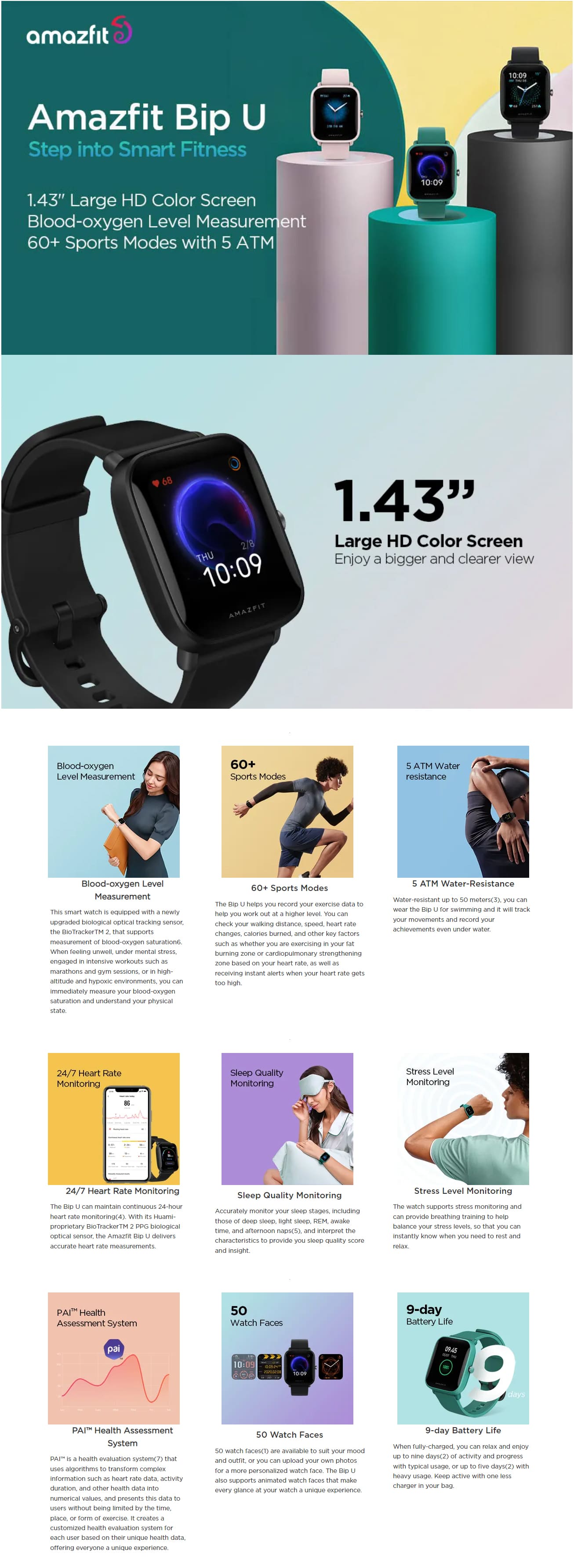 Amazfit Bip U Black,: Buy Online at Best Price in UAE 