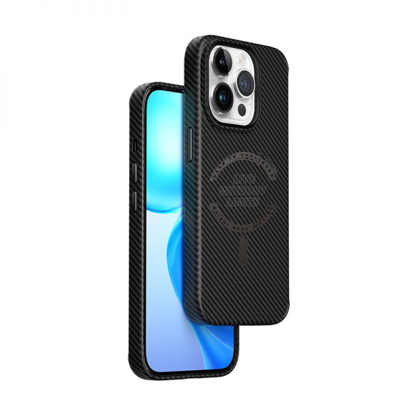 WiWU LCC-107 Karbon Magnatic Case For iPhone 15 Pro Max Black