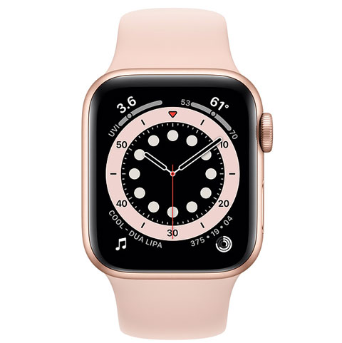 Apple Watch Series 6 GPS, 44mm Space Gray Aluminum Case with Black Sport  Band