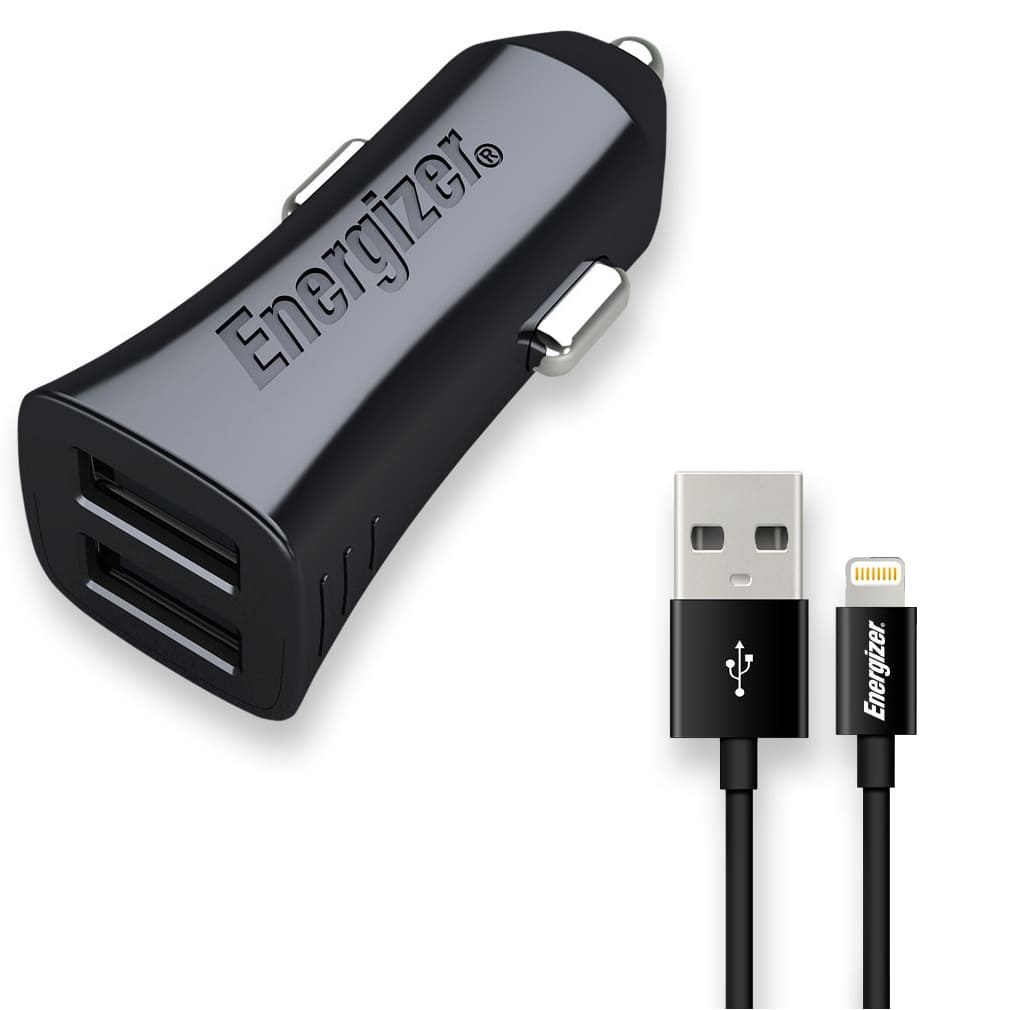 Energizer car chargers  2-Port + Lightning cable